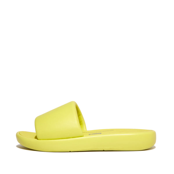 Fitflop iQUSHION D-LUXE PADDED LEATHER SLIDES (WOMEN)