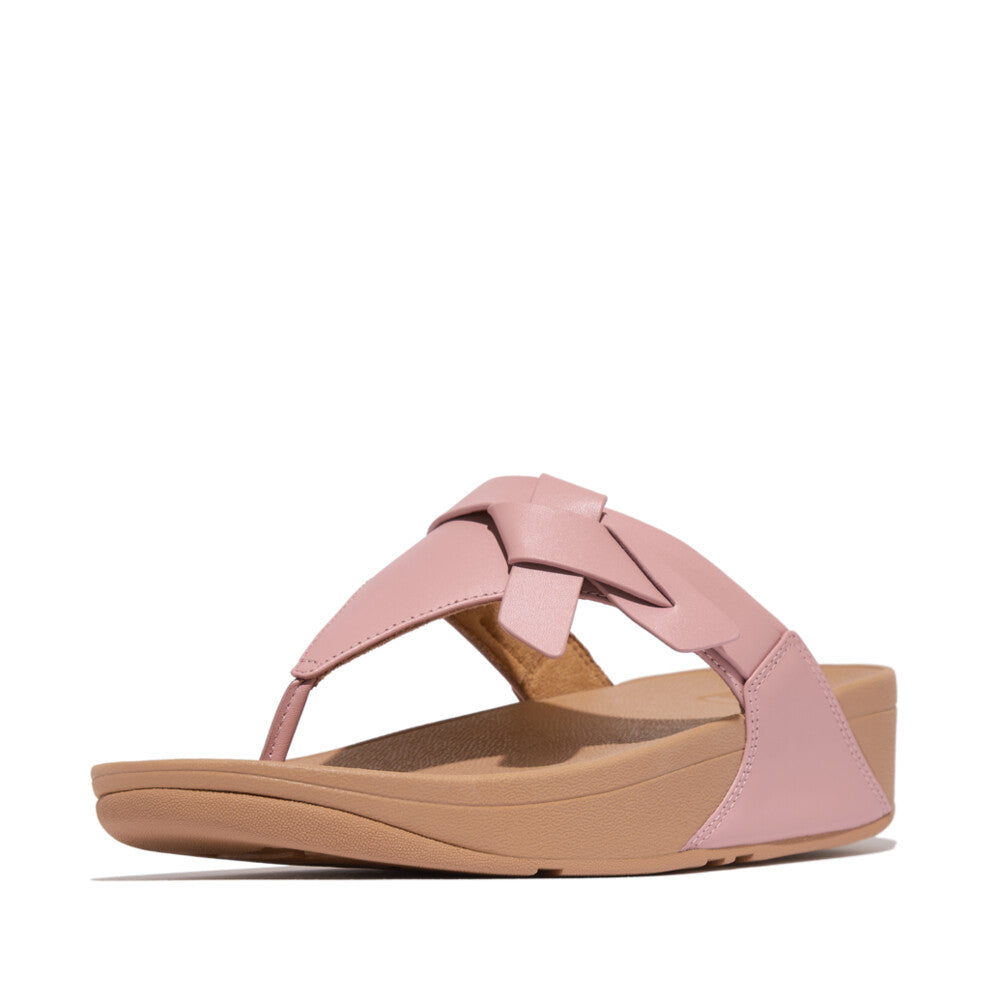 FITFLOP LULU FOLDED-KNOT LEATHER TOE-POST SANDALS