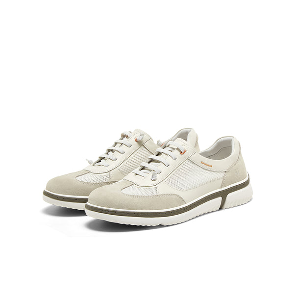 Cow split leather/textile/cow leather men's casual shoes