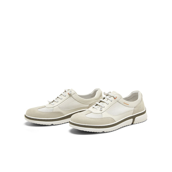 Cow split leather/textile/cow leather men's casual shoes