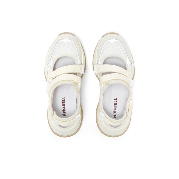 Textile/cowhide leather women's comfortable sports shoes