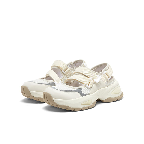 Textile/cowhide leather women's comfortable sports shoes