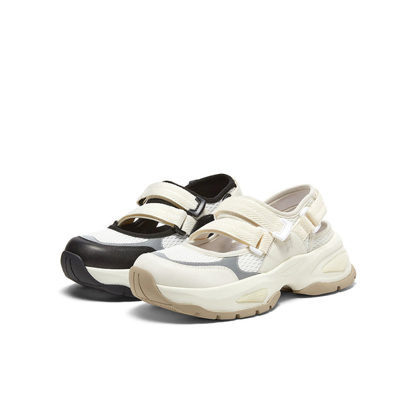 Textile/cowhide leather women's comfortable sports shoes