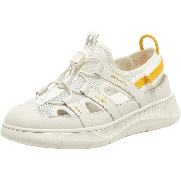 Cowhide leather/textile women's casual shoes