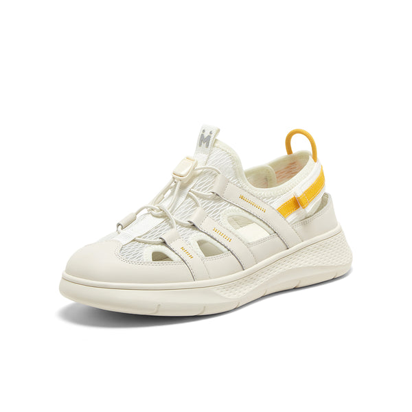 Cowhide leather/textile women's casual shoes