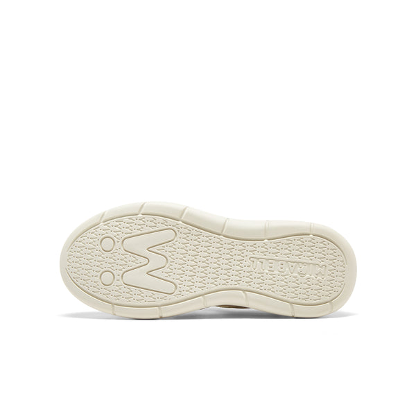 Cowhide leather/textile women's casual shoes