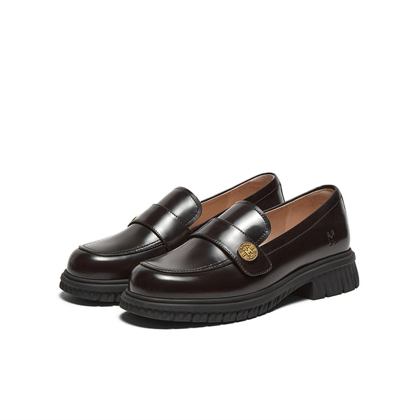 Cowhide leather women's casual shoes