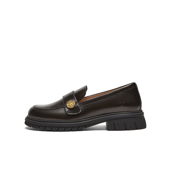 Cowhide leather women's casual shoes