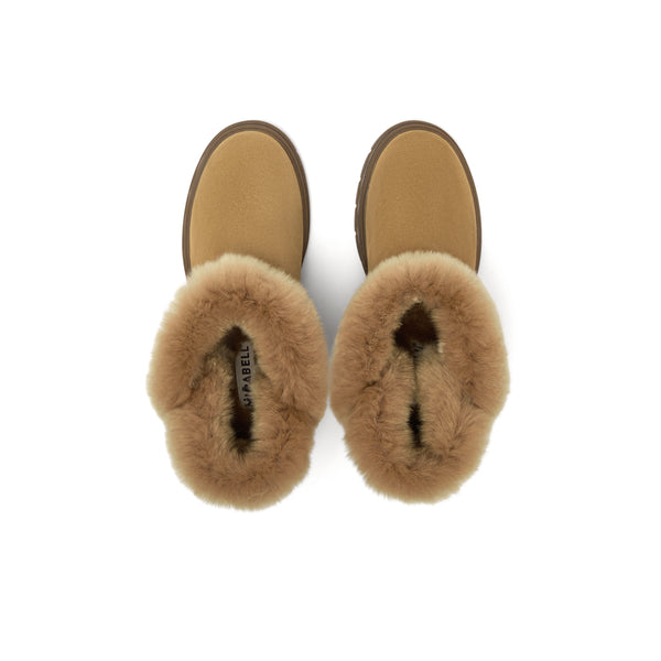MIRABELL Cow split leather/rabbit fur women's leather shoes (Women)