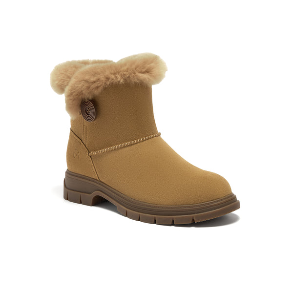 MIRABELL Cow split leather/rabbit fur women's leather shoes (Women)