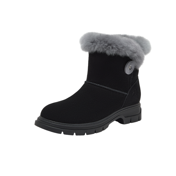 MIRABELL Cow split leather/rabbit fur women's leather shoes (Women)
