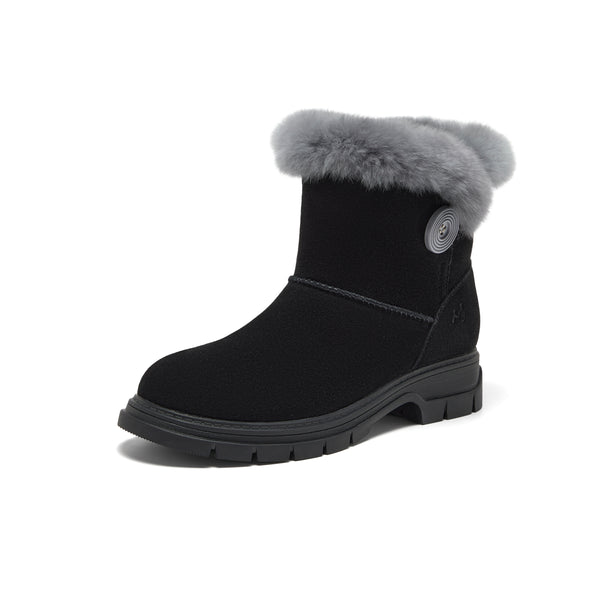 MIRABELL Cow split leather/rabbit fur women's leather shoes (Women)