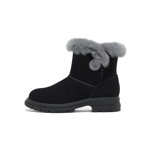 MIRABELL Cow split leather/rabbit fur women's leather shoes (Women)