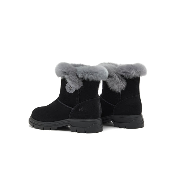 MIRABELL Cow split leather/rabbit fur women's leather shoes (Women)