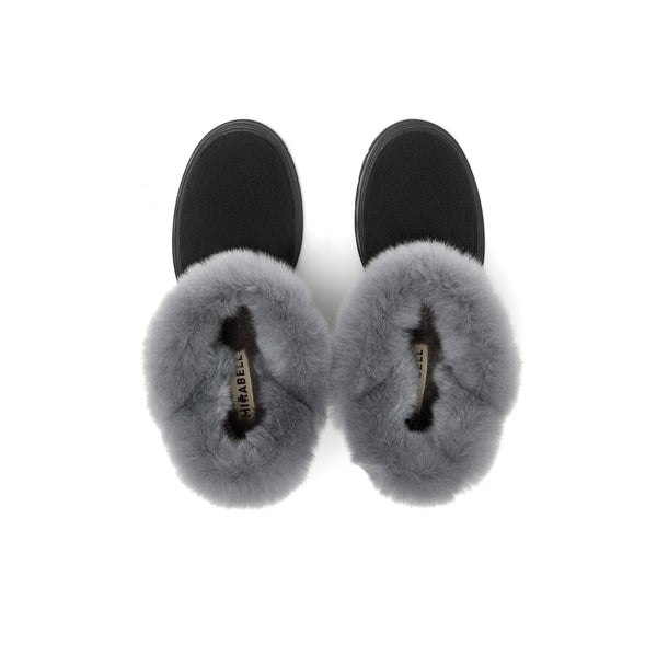 MIRABELL Cow split leather/rabbit fur women's leather shoes (Women)