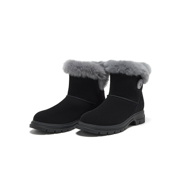 MIRABELL Cow split leather/rabbit fur women's leather shoes (Women)