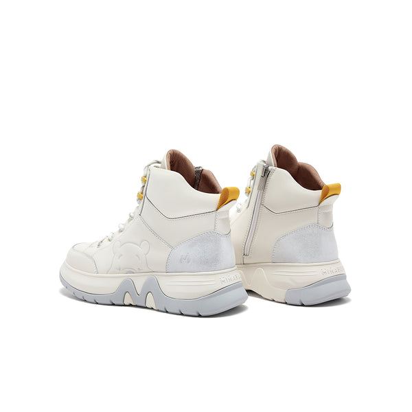 [MIRABELL x Winnie The Pooh] Cowhide leather/cow split leather casual shoes (Women)