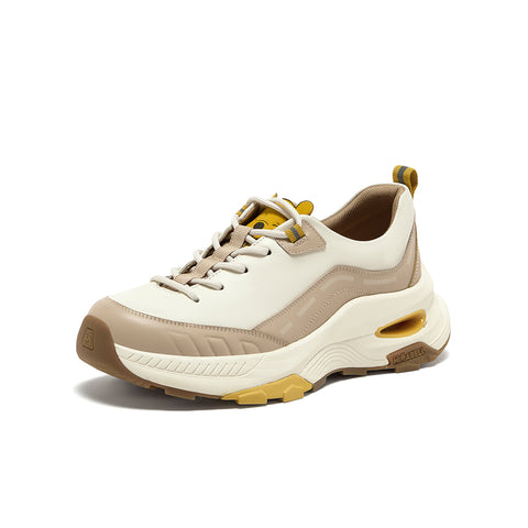 [MIRABELL x Winnie The Pooh] Cowhide leather/cow split leather/fabric women's comfortable sports shoes