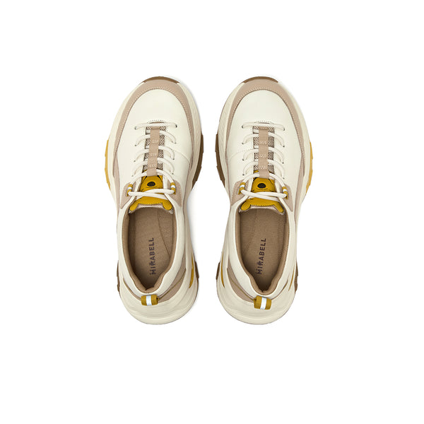 [MIRABELL x Winnie The Pooh] Cowhide leather/cow split leather/fabric women's comfortable sports shoes