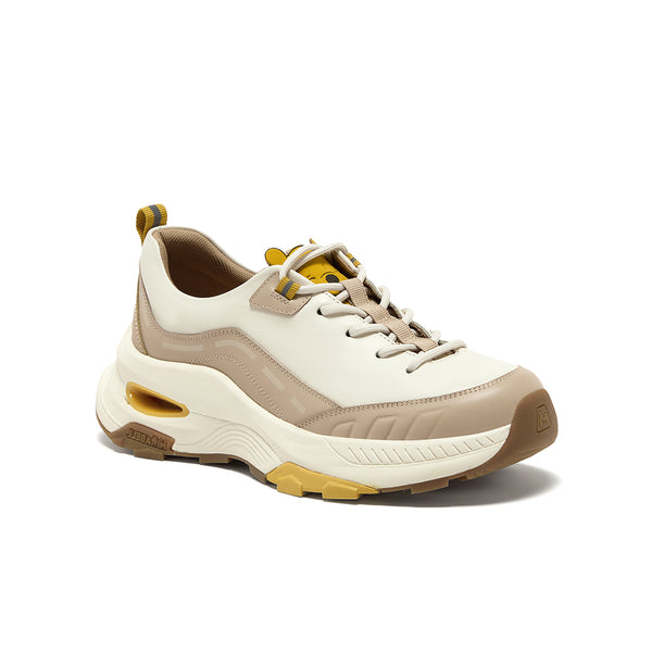 [MIRABELL x Winnie The Pooh] Cowhide leather/cow split leather/fabric women's comfortable sports shoes