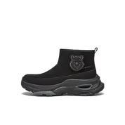 [MIRABELL x Winnie The Pooh] Cow Split Leather/Fabric Comfortable Boot (Women)