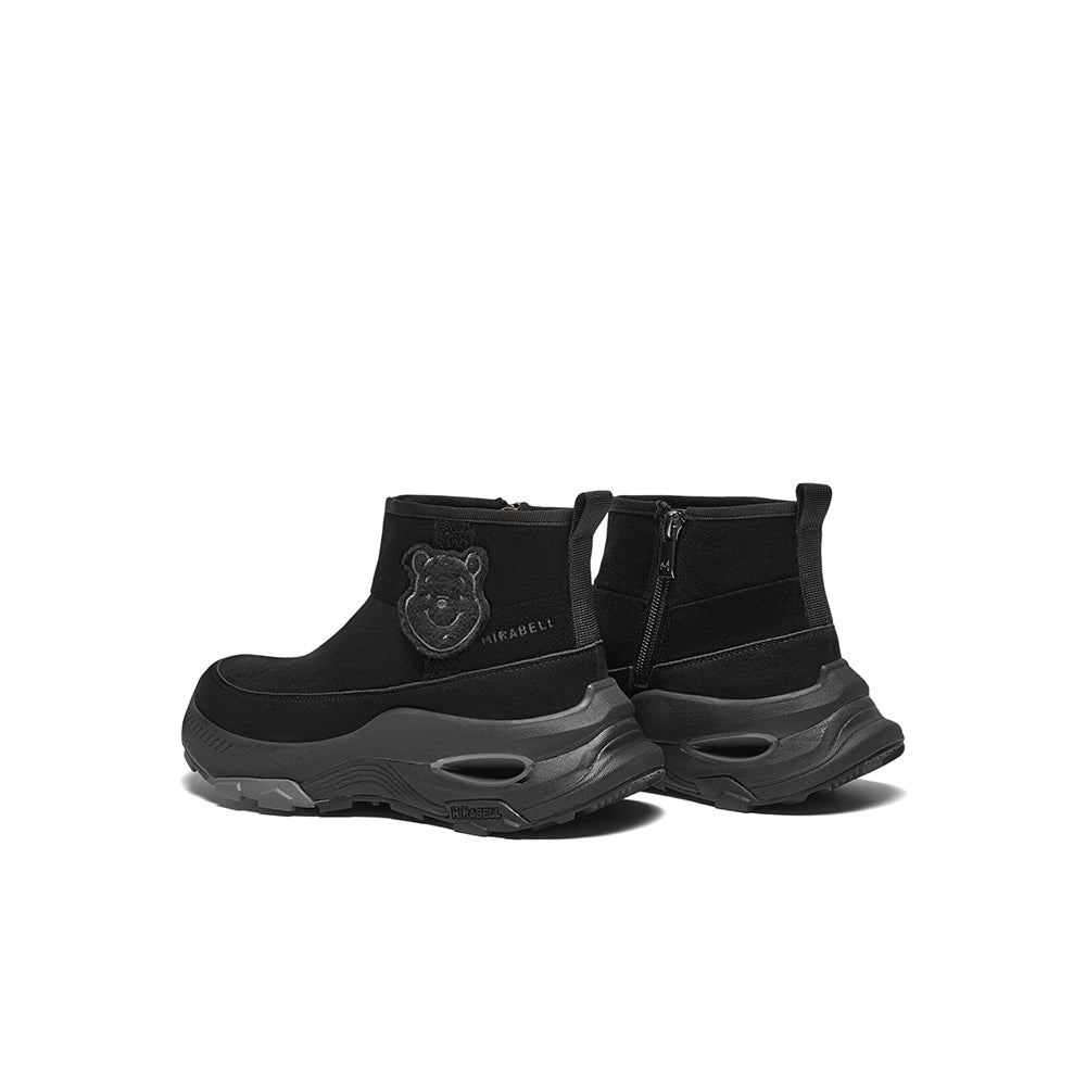 [MIRABELL x Winnie The Pooh] Cow Split Leather/Fabric Comfortable Boot (Women)