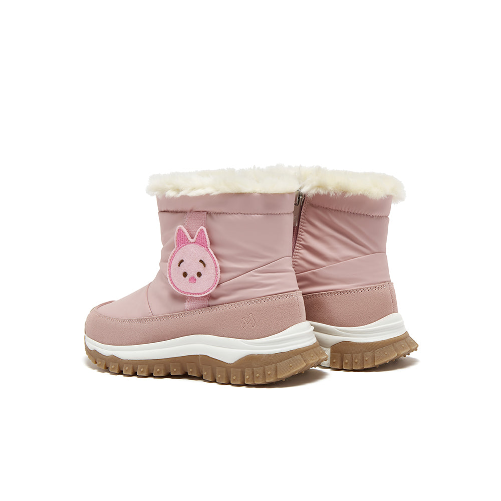 [MIRABELL x Winnie The Pooh] Fabric/Cow Split Leather Boot (Kids)