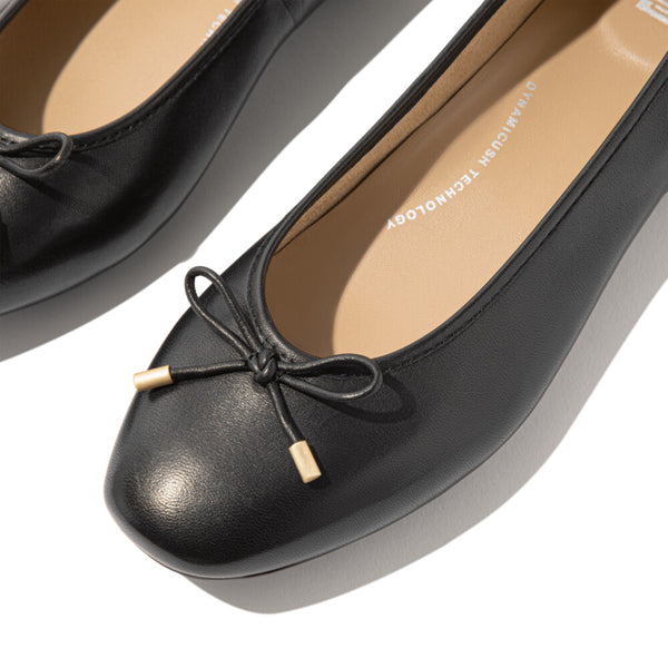 DELICATO BOW SOFT LEATHER BALLET FLATS