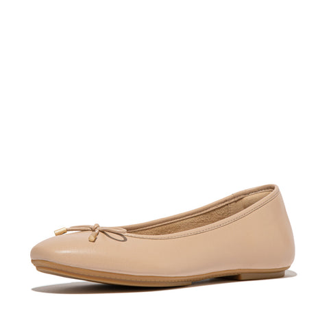 FITFLOP DELICATO BOW SOFT LEATHER BALLET FLATS