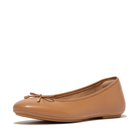 DELICATO BOW SOFT LEATHER BALLET FLATS