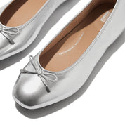 FITFLOP Delicato Bow Soft Metallic-Leather Ballet Flats (Women)
