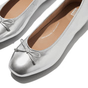 FITFLOP Delicato Bow Soft Metallic-Leather Ballet Flats (Women)