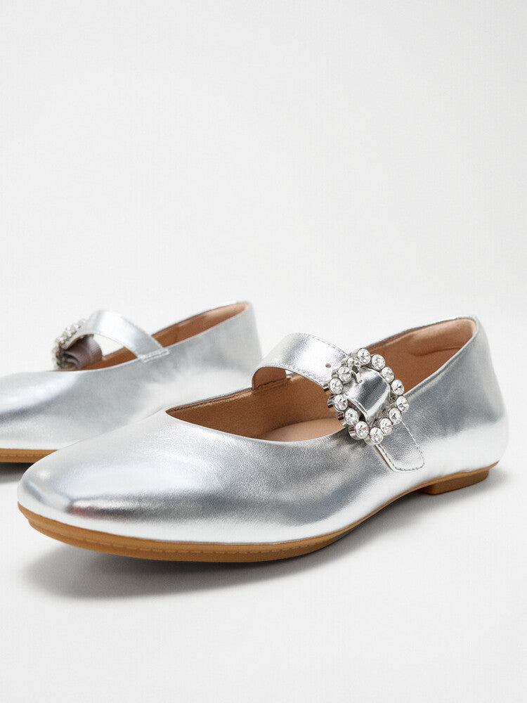 FITFLOP Delicato Crystal-Buckle Leather Mary Janes (Women)