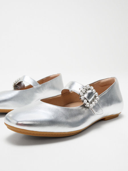 FITFLOP DELICATO CRYSTAL-BUCKLE LEATHER MARY JANES
