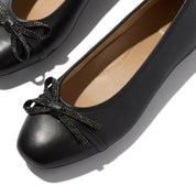 FITFLOP Delicato Glitz-Bow Leather Ballet Flats (Women)