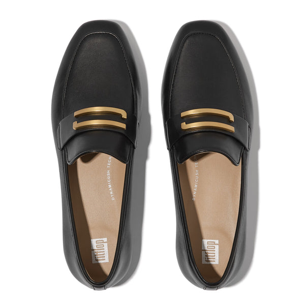 DELICATO GOLD-TRIM  LEATHER LOAFERS (WOMEN)