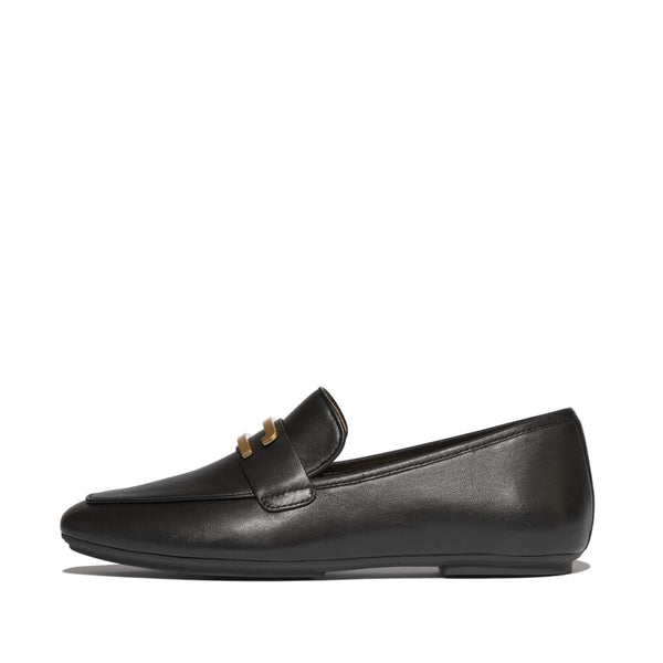 DELICATO GOLD-TRIM  LEATHER LOAFERS (WOMEN)