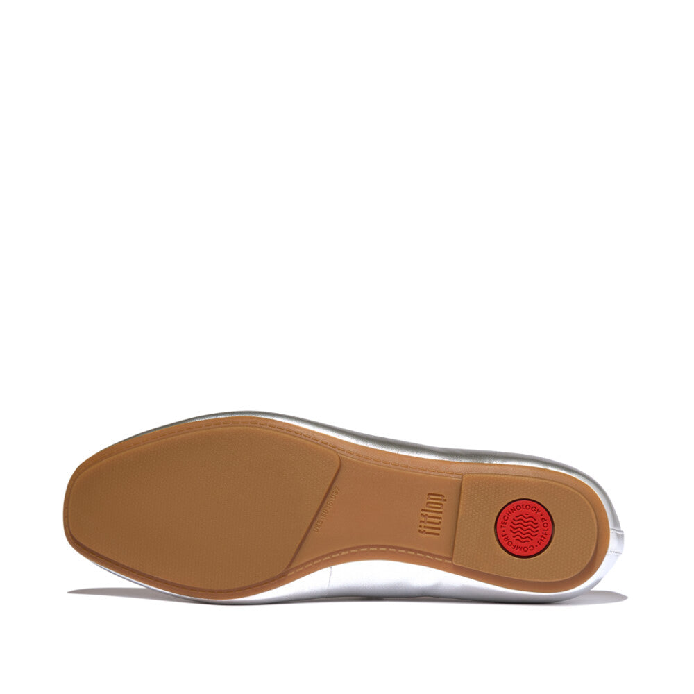 FITFLOP Delicato Pearls-And-Crystal Leather Ballet Flats (Women)