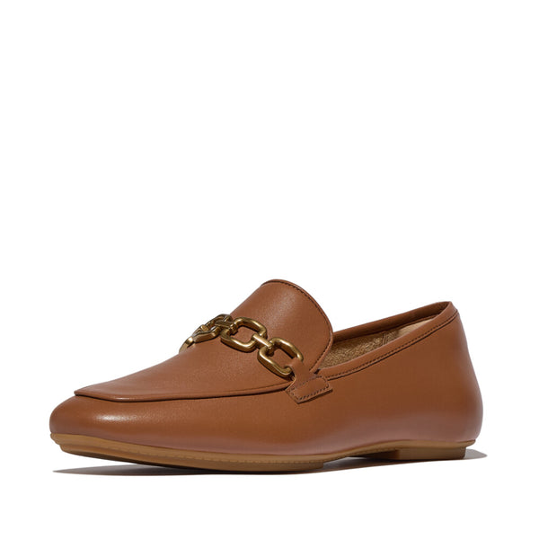 FITFLOP DELICATO SQUARE-CHAIN SOFT LEATHER LOAFERS (Women)