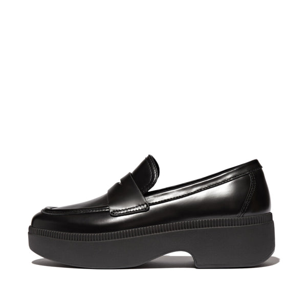 F-LUMA  BOX-LEATHER DEMI-WEDGE PENNY LOAFERS