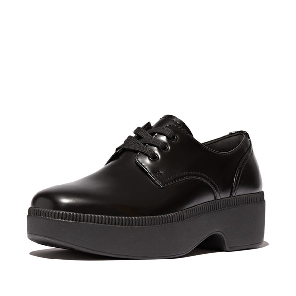 F-LUMA BOX-LEATHER DEMI-WEDGE LACE-UP DERBIES