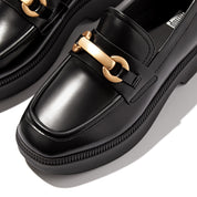 FITFLOP F-Luma Chunky-Snaffle Box-Leather D/Wedge Loafers (Women)