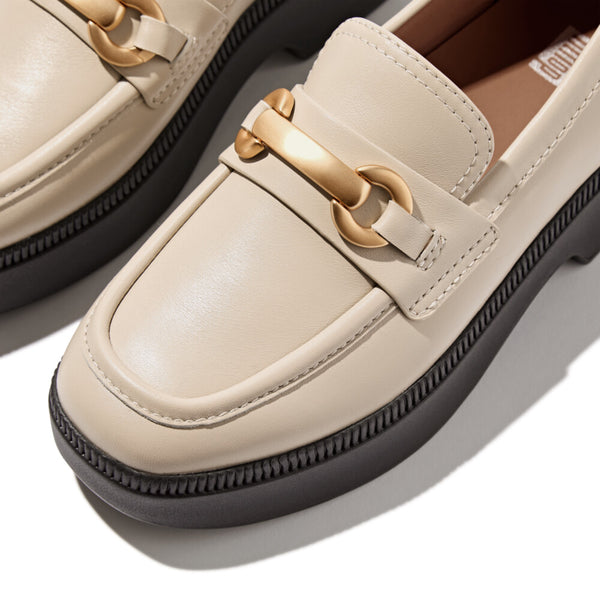 F-LUMA CHUNKY-SNAFFLE LEATHER DEMI-WEDGE LOAFERS