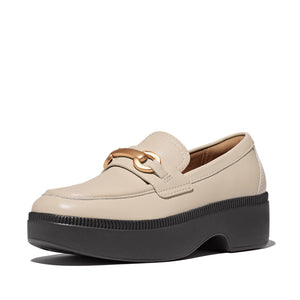 F-LUMA CHUNKY-SNAFFLE LEATHER DEMI-WEDGE LOAFERS