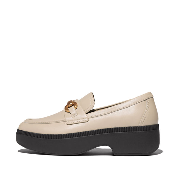 F-LUMA CHUNKY-SNAFFLE LEATHER DEMI-WEDGE LOAFERS