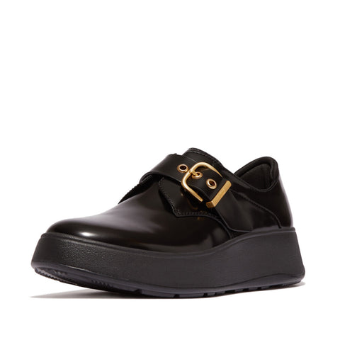 F-MODE BOX-LEATHER FLATFORM MONK STRAP SHOES