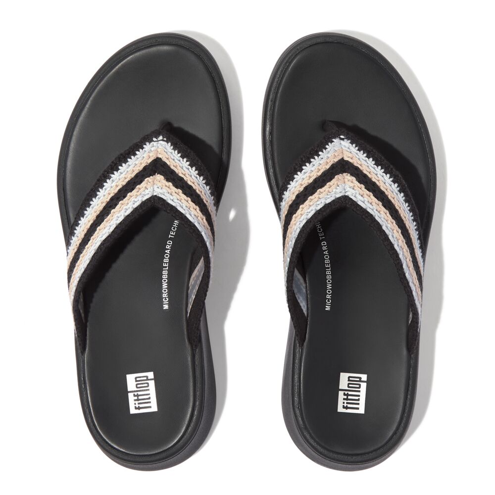 FITFLOP F-Mode Crochet Flatform Toe-Post Sandals (Women)