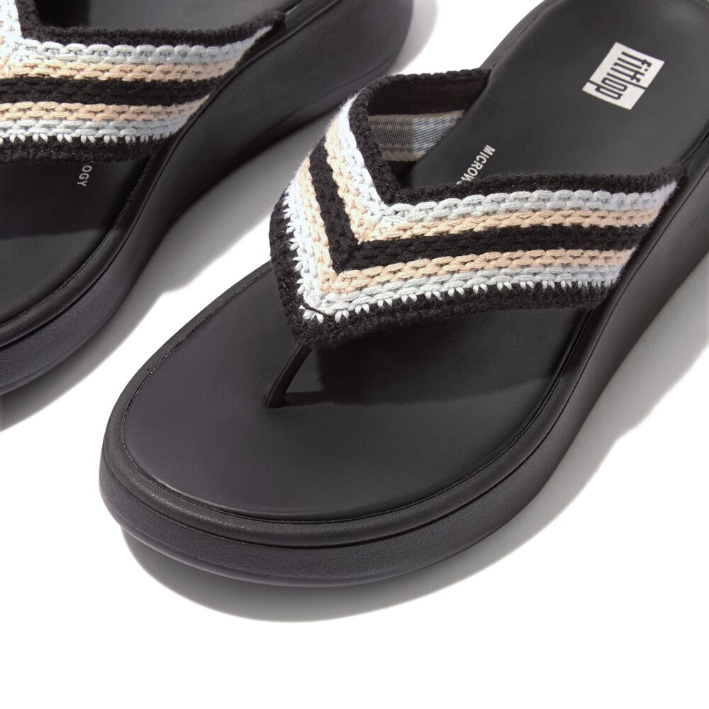 FITFLOP F-Mode Crochet Flatform Toe-Post Sandals (Women)