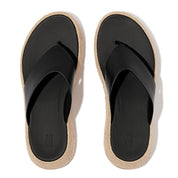 FITFLOP F-Mode Espadrille Leather Flatform T/Post Sandals (Women)