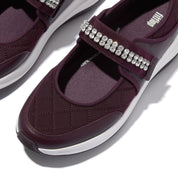 FITFLOP F-Mode Flow Crystal-Strap Quilted Mary Janes (Women)